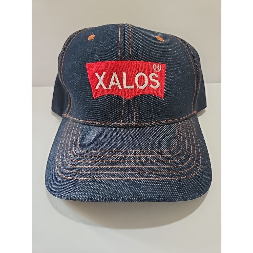 Xalos Hat Denim Logo Blue Jeans Classic SnapBack Baseball Cap Hat